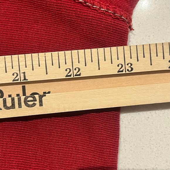 American Eagle 77 Red Hoodie Sweatshirt Distressed Men's Large‎ Eagle Fleece - Picture 6 of 7